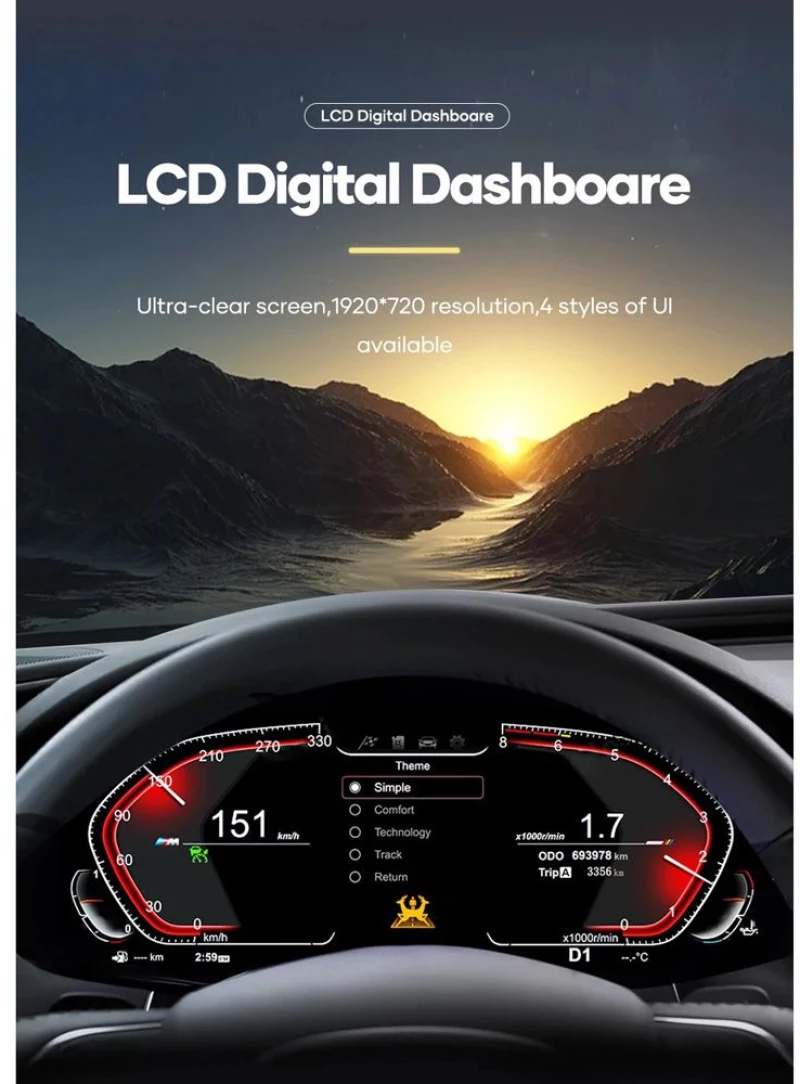 DIGITAL IQ DDD 977_IC (12.3in) BMW X6 E71 mod. 2007-2013 CCC & CIC COMPATIBLE DIGITAL DASHBOARD