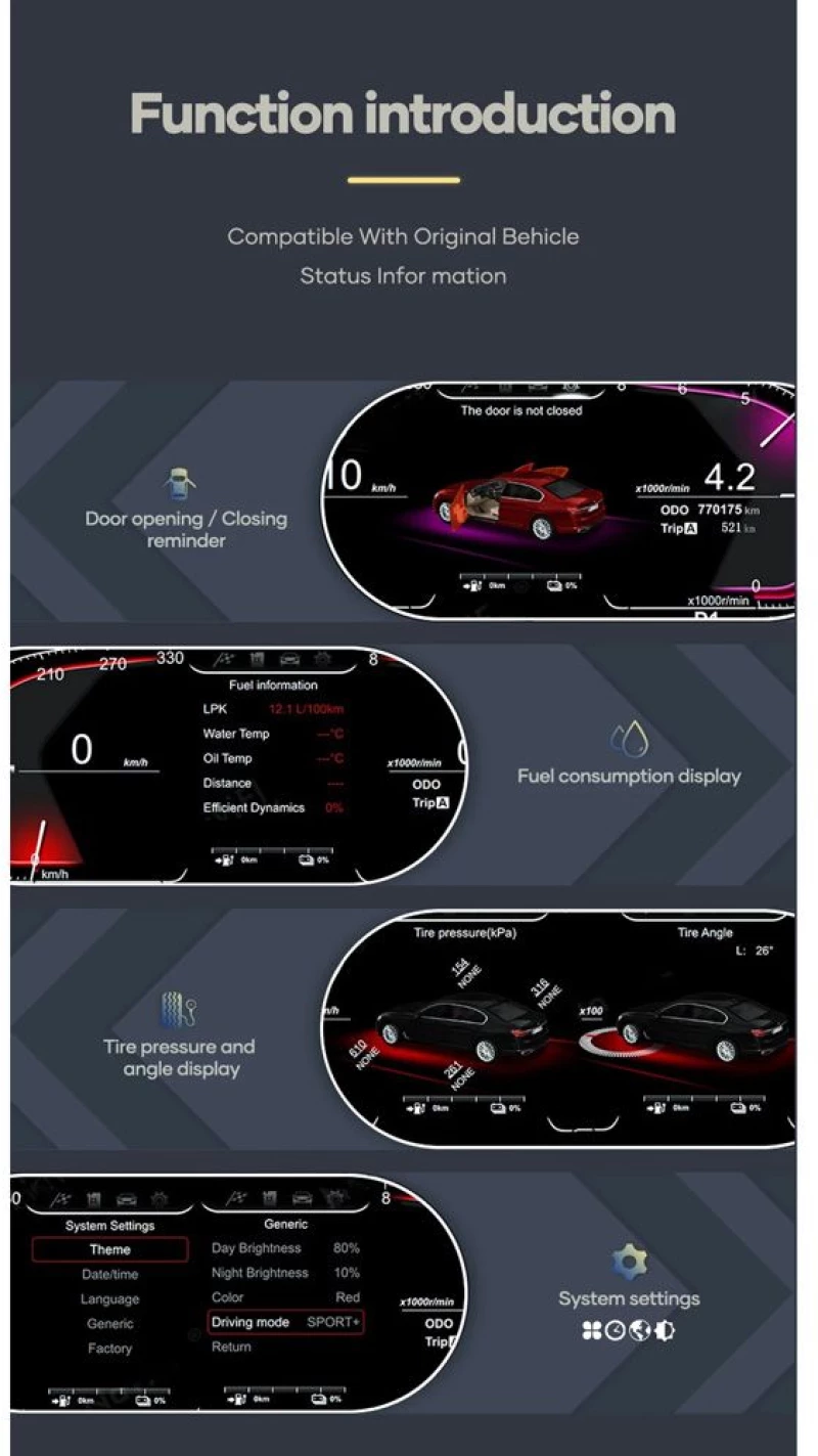 DIGITAL IQ DDD 977_IC (12.3in) BMW X6 E71 mod. 2007-2013 CCC & CIC COMPATIBLE DIGITAL DASHBOARD