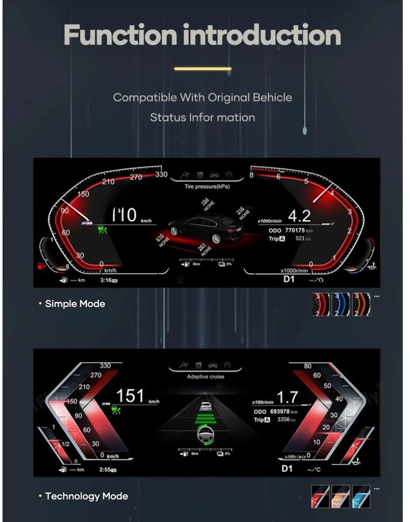 DIGITAL IQ DDD 977_IC (12.3in) BMW X6 E71 mod. 2007-2013 CCC & CIC COMPATIBLE DIGITAL DASHBOARD