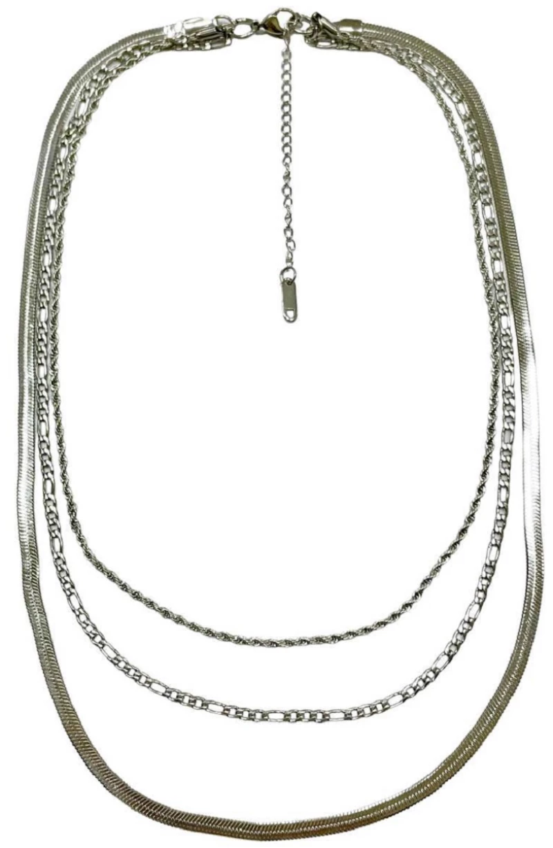 Kostibas 1013-880A2, Κολιέ,  Ατσάλι μιξ, Λευκό