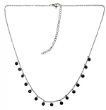 Kostibas 1013-868AC, Κολιέ, Ατσάλι, Ασημί, Με γυαλί μαύρο