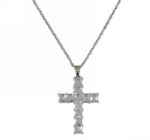 Kostibas 1321-152A6, Σταυρός, Stainless Steel, Ατσάλι, Στρας, Ασημί