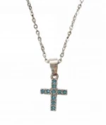 Kostibas 1321-143AB, Σταυρός, Stainless Steel, Ατσάλι, Στρας, Ασημί/Μπλε