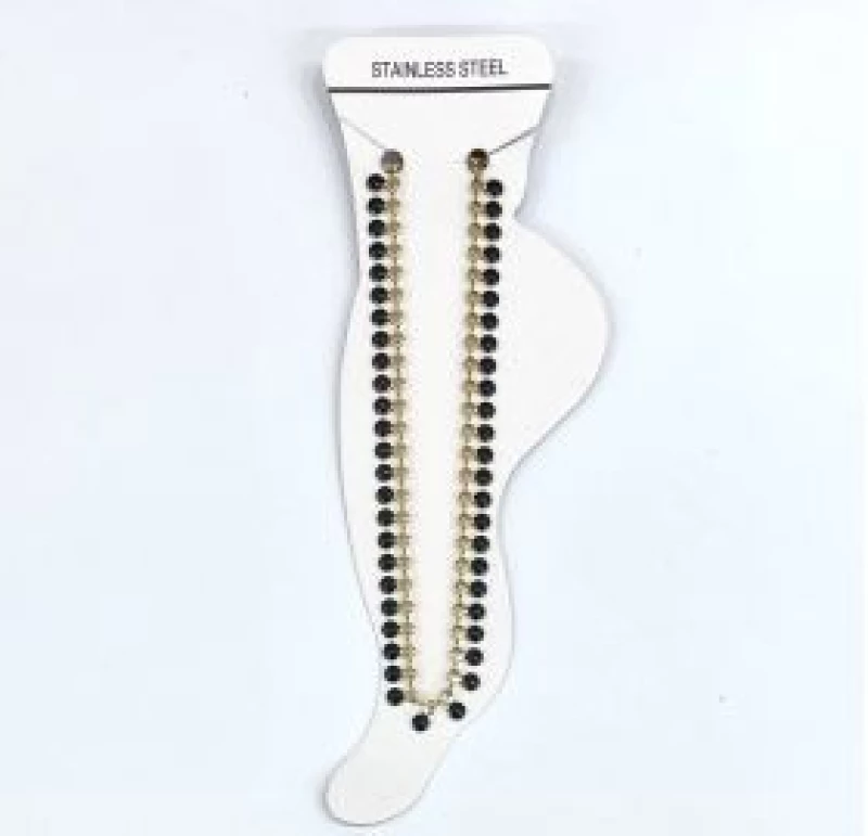Kostibas 2013-635XM, Βραχιόλι Ποδιού, Ατσάλι, Χρυσό/Μαύρο