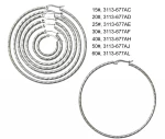 Kostibas 3113-677AL, Σκουλαρίκια κρίκοι, Ατσάλι, Ασημί