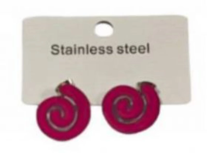 Kostibas 3013-637CF, Σκουλαρίκια, Ατσάλι, Φούξια