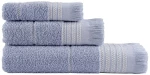 Πετσέτες Plush (Σετ 3τμχ) Blue Nima Σετ Πετσέτες 70x140cm 100% Βαμβάκι