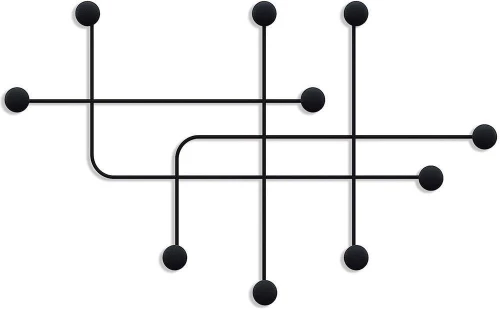 Κρεμάστρα Τοίχου 10 Θέσεων Samara 494PYT1130 107x64x10cm Black Wallity Μέταλλο