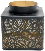 Φανάρι 954-124-011 14x14x15cm Black-Gold Μέταλλο