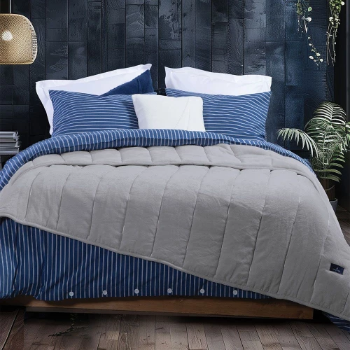 Κουβερτοπάπλωμα Nau Coast Grey Nef-Nef Homeware Υπέρδιπλo 240x220cm Chenille-Πολυέστερ