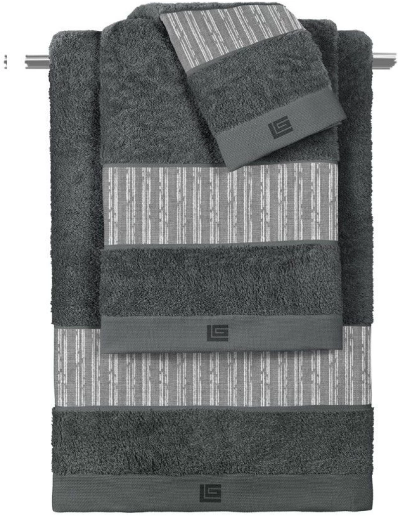Πετσέτες Tudor (Σετ 3τμχ) Grey- Anthracite Guy Laroche Σετ Πετσέτες 70x140cm 100% Βαμβάκι