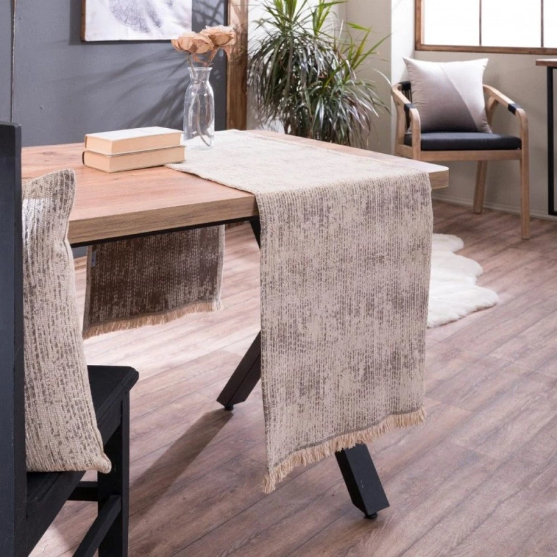Τραβέρσα Toronto 02 Beige Teoran 45X180 Βαμβάκι-Ακρυλικό