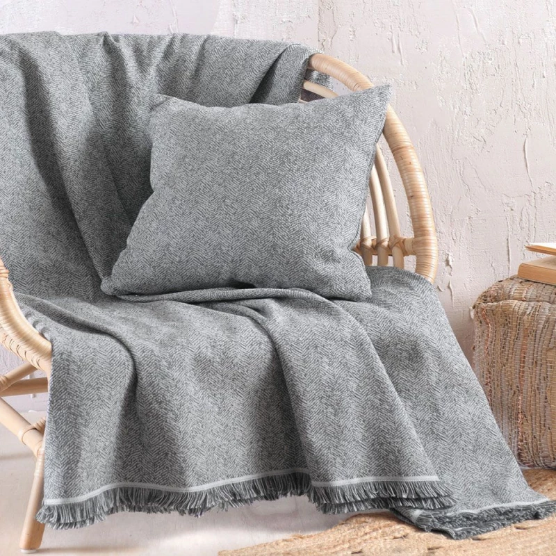 Ριχτάρι Only Grey Ρυθμός Διθέσιο 180x240cm Βαμβάκι-Πολυέστερ