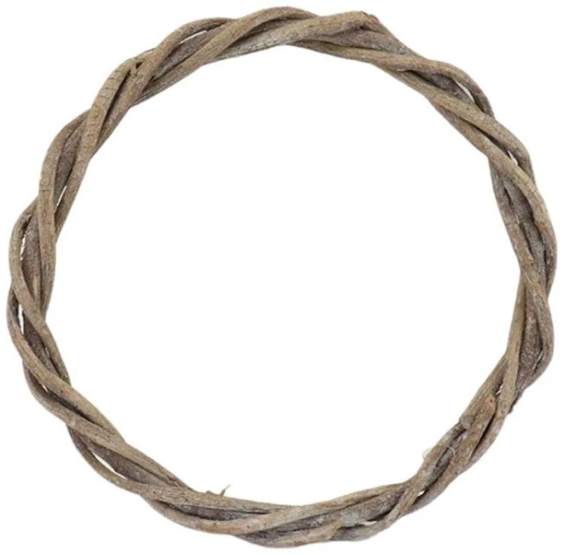 Στεφάνι Ξύλινο Με Χίονι 012.632001047 45cm Natural