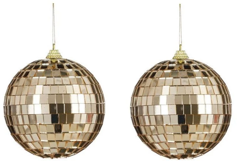 Χριστουγεννιάτικες Μπάλες Disco Mirror 02.1162269 (Σετ 2τμχ) 10cm Champagne