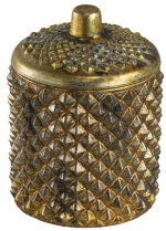 Κερί Σε Δοχείο Με Καπάκι Soy 77631 10,2x10,2x15,2cm Gold Artekko Γυαλί