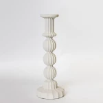 Κηροπήγιο Κεραμικό 752-25022 13.5x13.5x37.5cm Ecru Estheti Home Κεραμικό