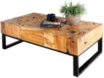 Τραπέζι Σαλονιού HM9355 120x70x48cm Τeak Natural-Black Ξύλο