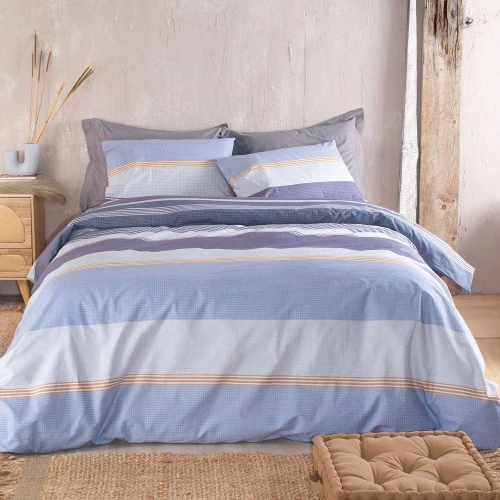 Σεντόνια Boost (Σετ 4τμχ) Blue Ρυθμός King Size 270x290cm 100% Βαμβάκι