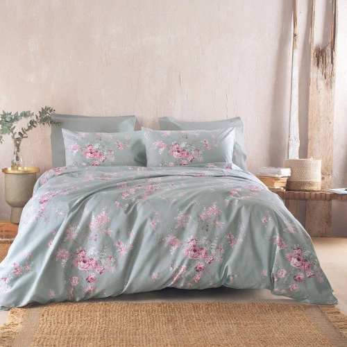 Κουβερλί Springtime (Σετ 3τμχ) Green Ρυθμός Υπέρδιπλo 220x240cm 100% Βαμβάκι