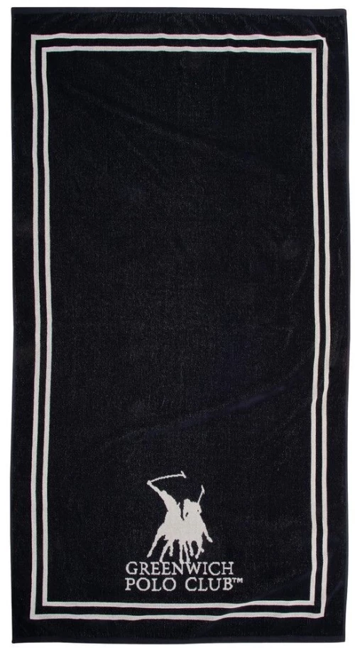 Πετσέτα Θαλάσσης 4049 Black-Cream Greenwich Polo Club Θαλάσσης 90x170cm 100% Βαμβάκι