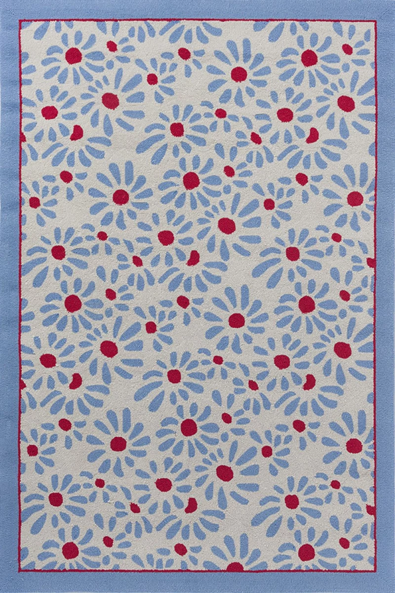 Χαλί Thorncliff Daisy 480308 Sky Blue-Red Laura Ashley 140X200cm