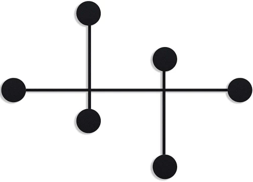 Κρεμάστρα Τοίχου 6 Θέσεων Dama 494PYT1129 82x60x10cm Black Wallity Μέταλλο