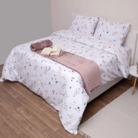 Πάπλωμα Φλόραλ (Σετ 2τμχ) White Viopros Ημίδιπλο 180x240cm 100% Βαμβάκι