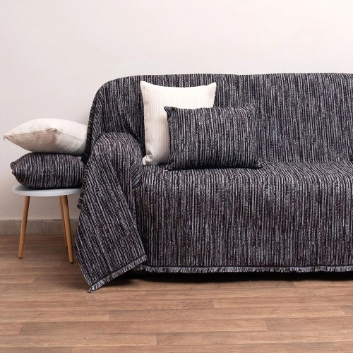 Ριχτάρι 1453 Black Anna Riska Τριθέσιο 180x280cm Chenille