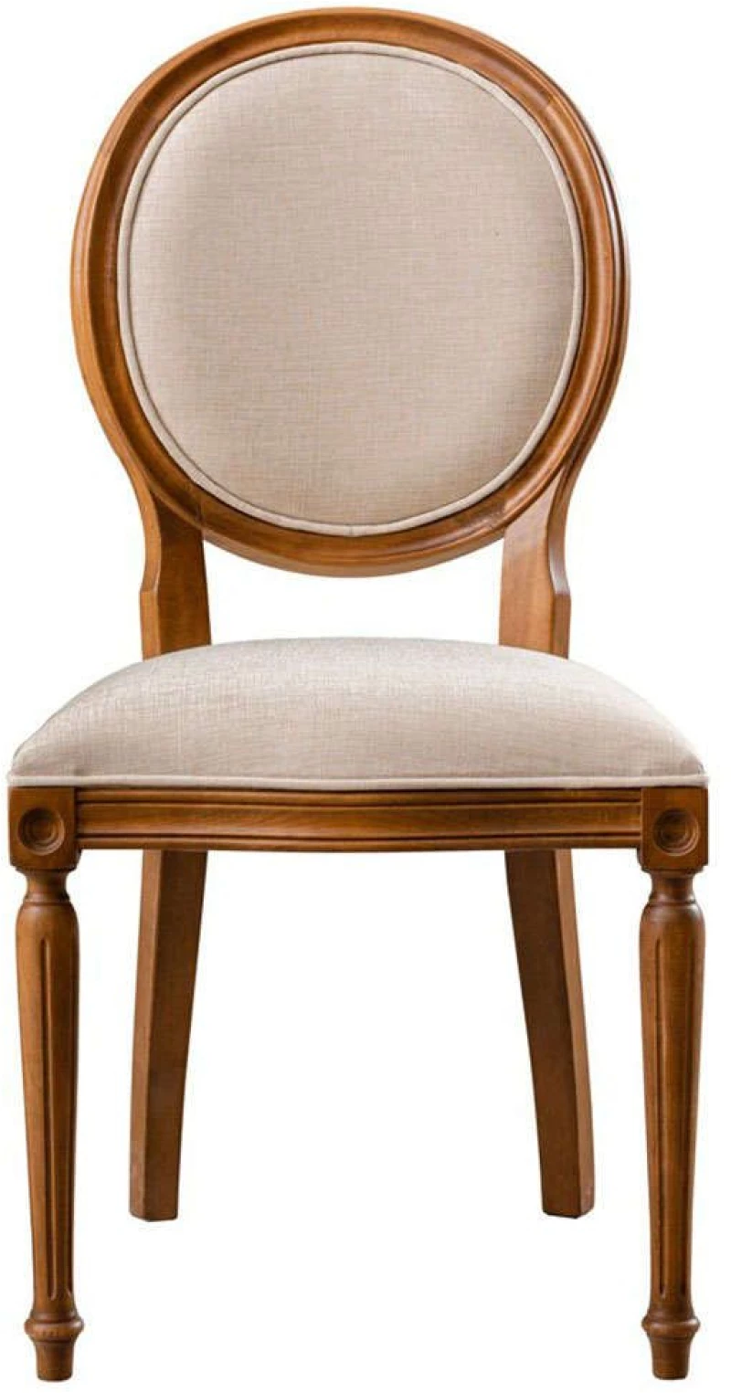 Καρέκλα Albero 117FRF1142 48x49x98cm Walnut-Beige Ξύλο,Ύφασμα