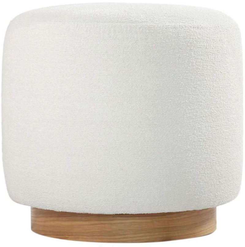 Σκαμπό Cheriton 209FLF1393 Φ45x42cm Cream-Natural