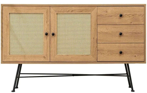 Μπουφές Nala 141HWR1126 160x40x90cm Natural Μοριοσανίδα, Μέταλλο