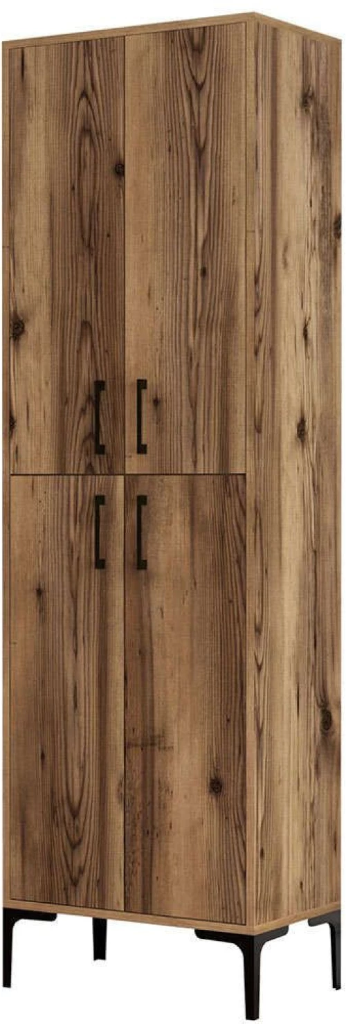 Παπουτσοθήκη Berlin 845HCT4104 60x35x200cm Walnut Μοριοσανίδα, Μέταλλο