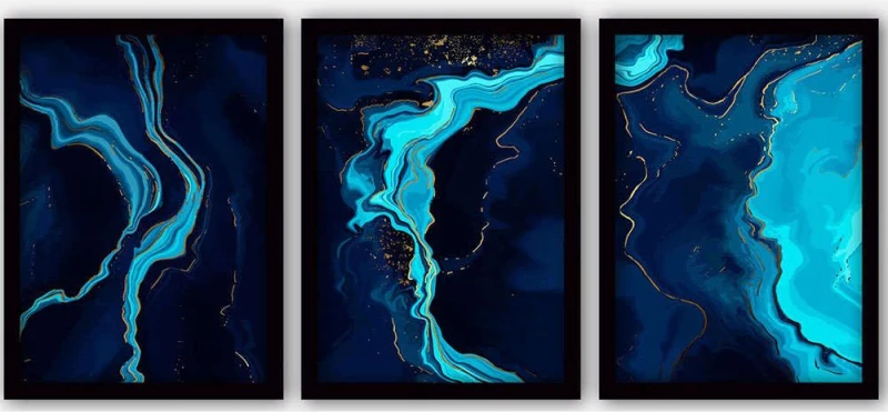 Κάδρα (Σετ 3Τμχ) 364LUL1379 35x45cm Multi Wallity Κάθετοι Πλαστικό,Mdf