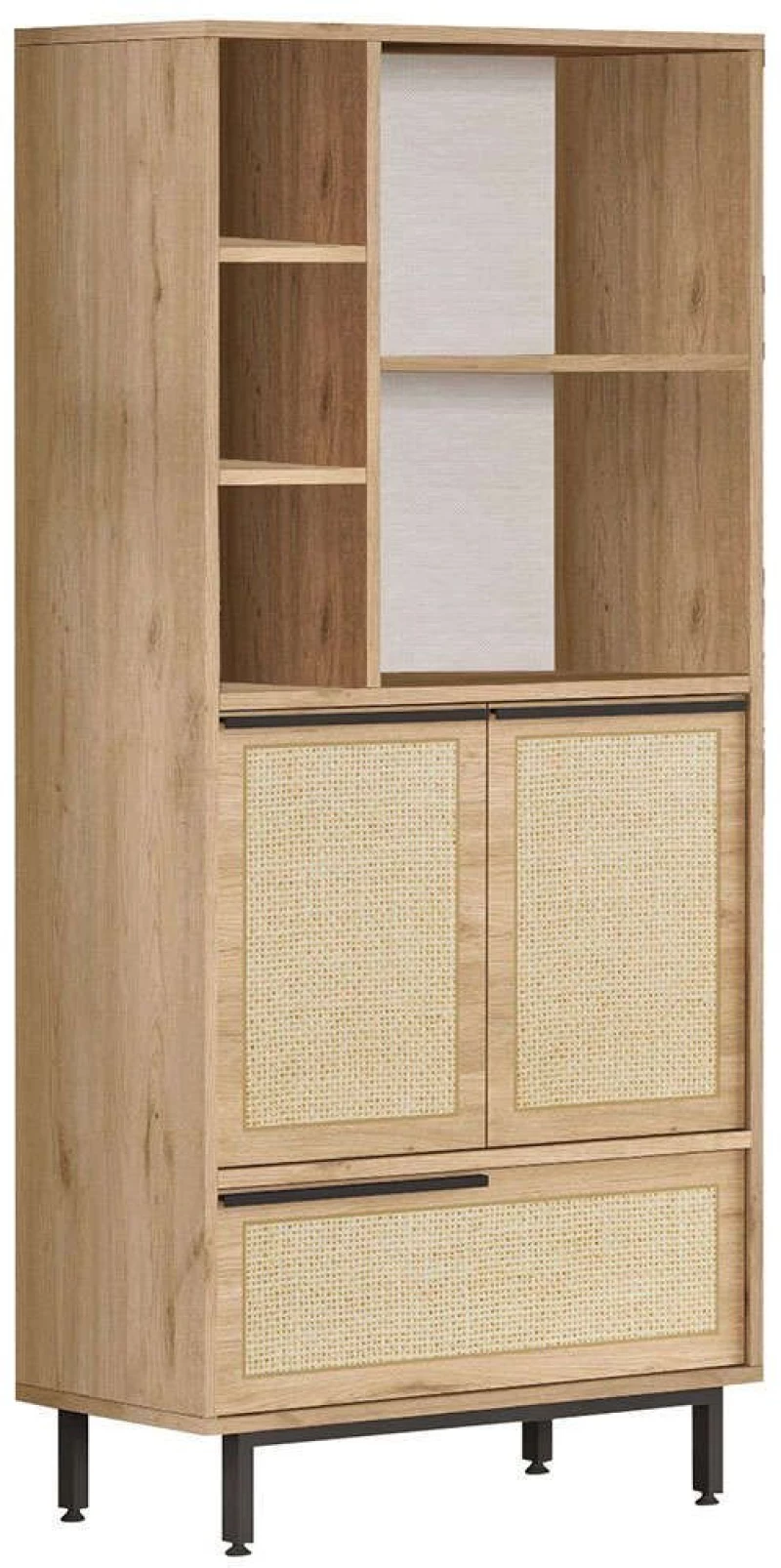 Στήλη Μπάνιου 956LCS3470 74,8x35,5x161,6cm Walnut-Oak Μοριοσανίδα, Μέταλλο