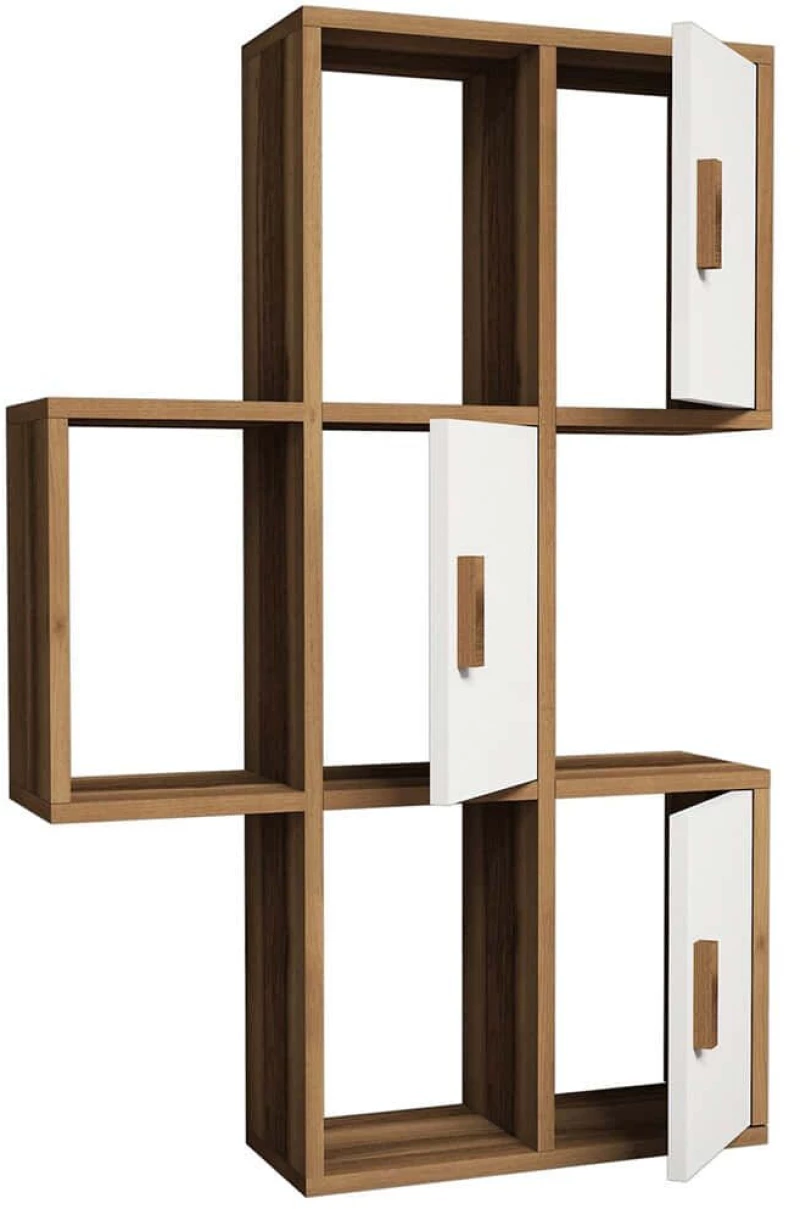 Ραφιέρα Τοίχου Flora 845HCT1601 50x20x112,6cm Walnut-White