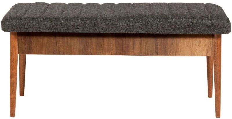 Σκαμπό Με Αποθηκευτικό Χώρο Vina Bench 869VEL5131 110x40x46cm Anthracite-Walnut