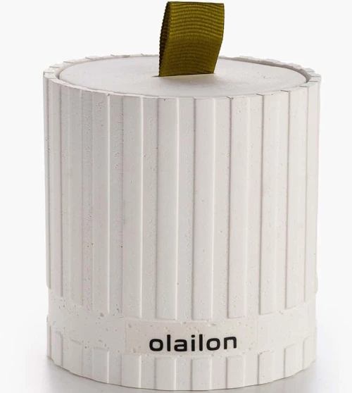Αρωματικό Κερί Σε Βάζο Sutun 665CST1132 Φ8x8,5cm White-Green Aberto Design Τσιμέντο