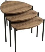 Ζιγκόν Lenny (Σετ 3Τμχ) 506MNR1225 45x45x45/40/35cm Walnut