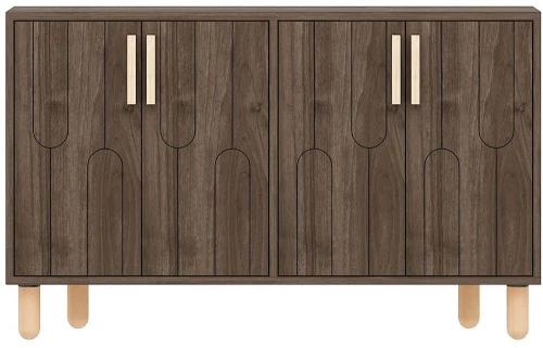 Μπουφές Vincent 327ODS1288 120x29,6x73,6cm Walnut-Oak Μοριοσανίδα, Μελαμίνη