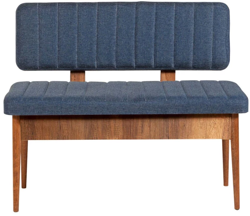 Παγκάκι Vina 869VEL5139 110x40x85cm Blue-Walnut