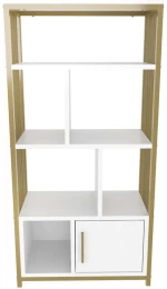 Βιβλιοθήκη Valero 875ZNA4568 60x29,6x120cm White-Gold