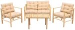 Σαλόνι Κήπου (Σετ 4Τμχ) 644MYD1156 Natural-Cream 4 Θέσεων