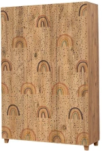 Ντουλάπα Παιδική Τρίφυλλη Leva Hedera Rainbow 863SPH4240 120x48x189cm Multi Τρίφυλλη