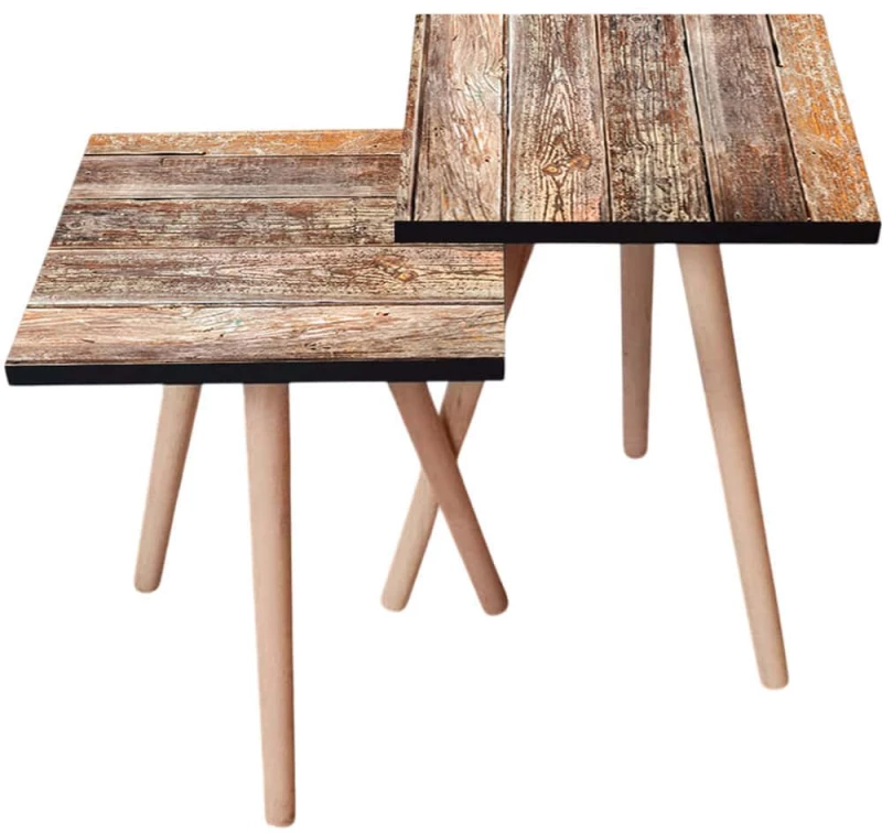 Τραπεζάκια Βοηθητικά (Σετ 2Τμχ) 481LNA2338 35x35x47/42cm Brown