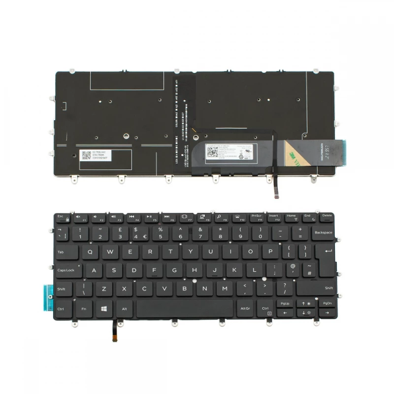 Πληκτρολόγιο Dell XPS 7390 9370 9380 Black Without Frame, Backlit UK (Big Enter) - 82FHM
