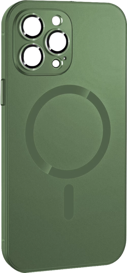ObaStyle Metal Effect Magnetic Soft Cover Case για Apple iPhone 13 Pro - Πράσινο