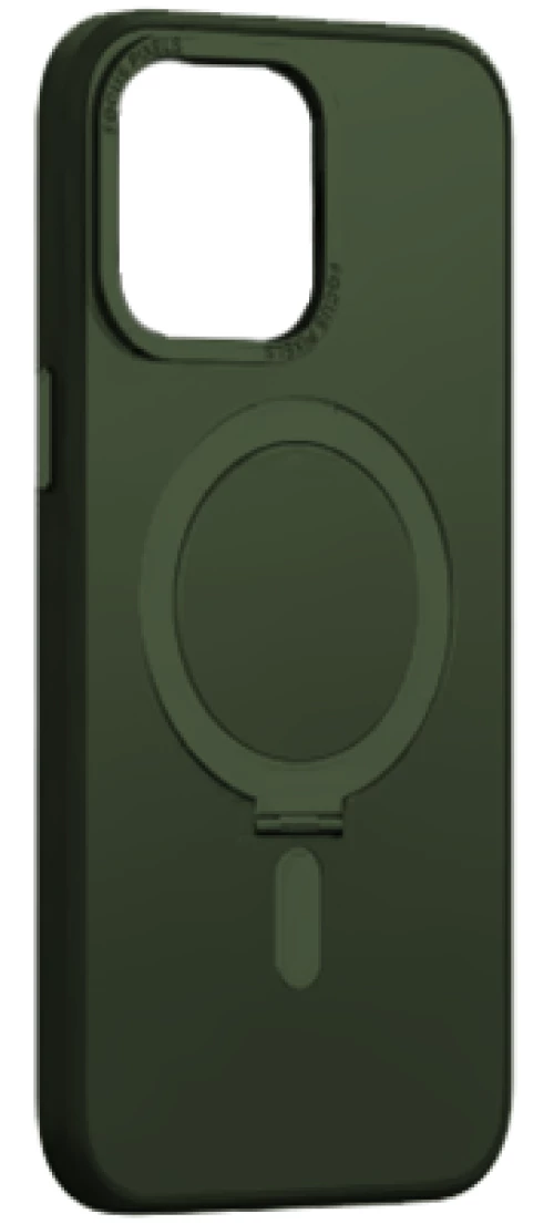 MLK+ Semiclear Magnetic Hard Stand Case για Apple iPhone 13 - Σκούρο Πράσινο