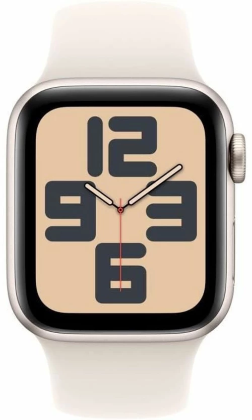 Apple Watch SE 2024 GPS Aluminium 40mm Αδιάβροχο με Παλμογράφο - Starlight με Starlight Sport Band (S/M)