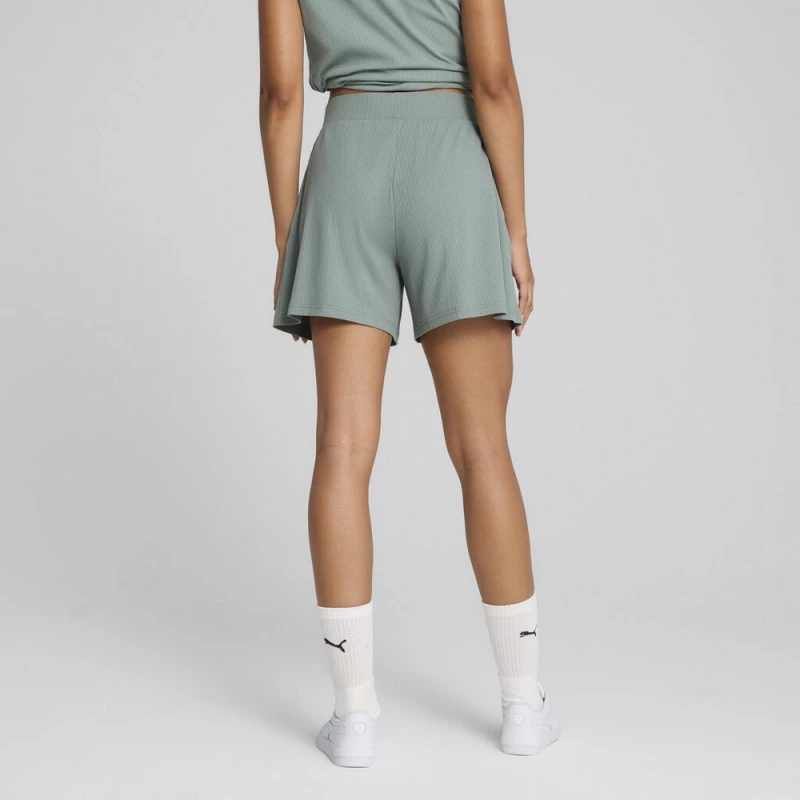 Puma ESS ELEVATED High-Rise Rib Shorts 5" 685026-30 PUMA ΠΡΑΣΙΝΟ